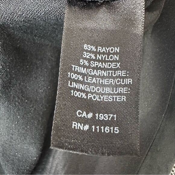 Robert Rodriguez Black Stretch Knit and Leather Long Sleeve Dress Sz 4 - Picture 10 of 13